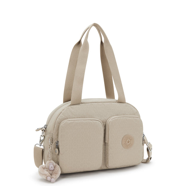 Kipling Cool Defea Signature Beige Embossed Medium Shoulderbag I6017-96A