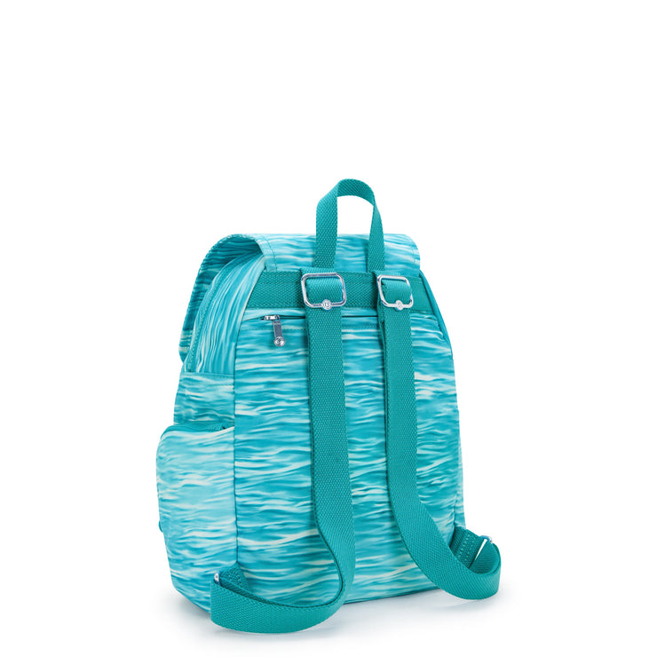 Kipling Small Backpack With Adjustable Straps Female Aqua Pool City Zip S