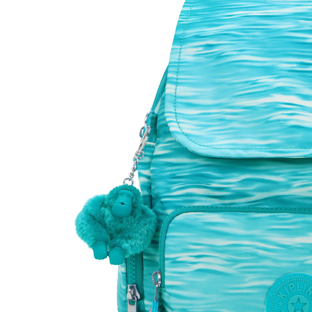 Kipling Small Backpack With Adjustable Straps Female Aqua Pool City Zip S