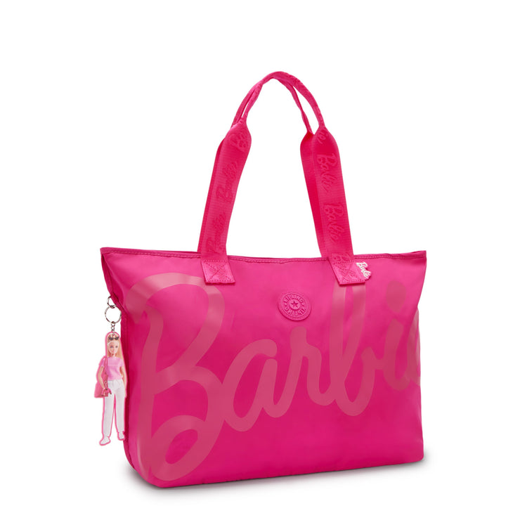 KIPLING-Jacey M-Large Barbie™ Tote Bag With Trolley Sleeve-Power Pink-I6814-BA2