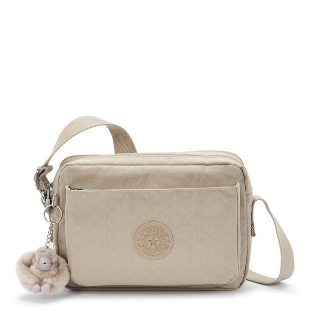 KIPLING Medium crossbody Female Signature Beige Embossed Abanu M I6831-96A