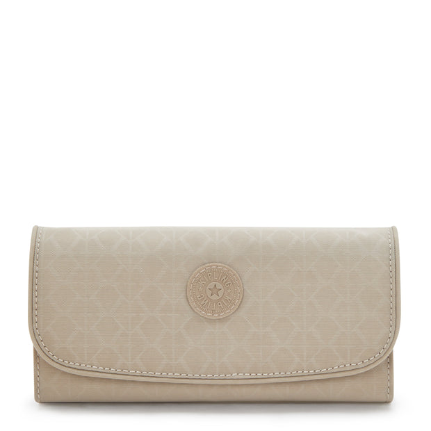 KIPLING Large Wallet Female Signature Beige Embossed Money Land I7015-96A