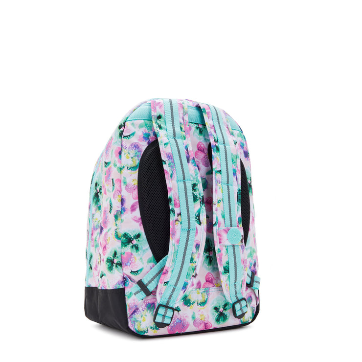 KIPLING-Class Room-Large backpack (with laptop protection)-Aqua Blossom-I7090-7EC