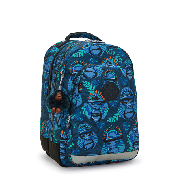 KIPLING Large backpack (with laptop protection) Unisex Blue Monkey Fun Class Room  -  I7090-8HJ