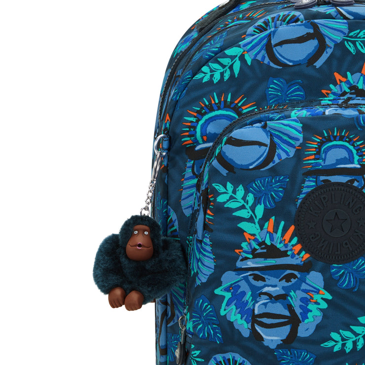 KIPLING Large backpack (with laptop protection) Unisex Blue Monkey Fun Class Room  -  I7090-8HJ