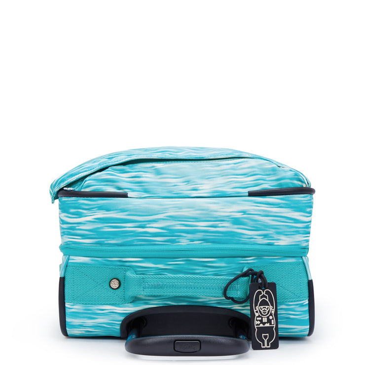 Kipling Small Cabin Size Wheeled Luggage Female Aqua Pool Spontaneous S