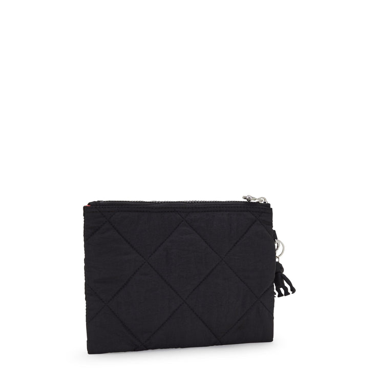 Kipling-Fancy-Large Flat Pouch (With Wristlet)-Cosmic Black Quilt-I7668-95R