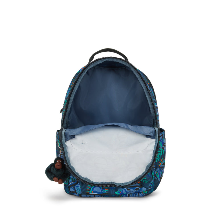 KIPLING Large Backpack with Separate Laptop Compartment Unisex Blue Monkey Fun Seoul College  -  I7973-8HJ