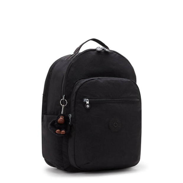 KIPLING Large Backpack with Separate Laptop Compartment Unisex True Black Seoul College  -  I7974-J99