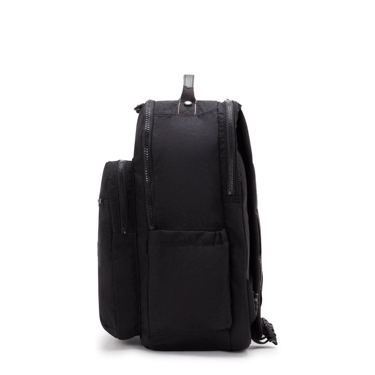 KIPLING Large Backpack with Separate Laptop Compartment Unisex True Black Seoul College  -  I7974-J99