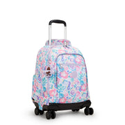 Kipling Large Wheeled Backpack (With Laptop Protection) Female Aqua Flowers New Zea