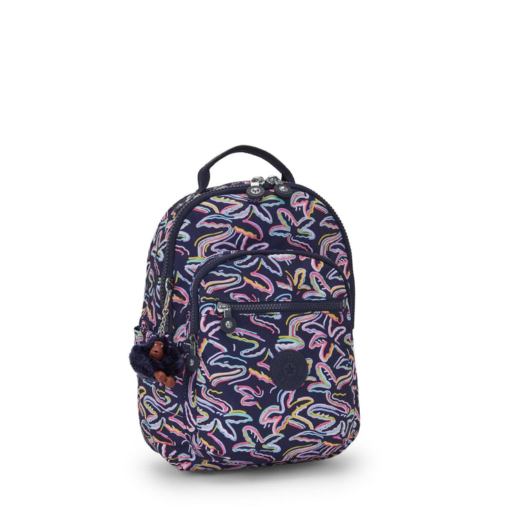 Kipling Small Backpack With Tablet Compartment Female Palm Fiesta Print Seoul S