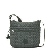 KIPLING-Arto-Medium Crossbody-Sign Green Embosse-10878-F6C