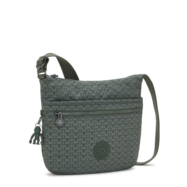 Kipling-Arto-Medium Crossbody-Sign Green Embosse-10878-F6C