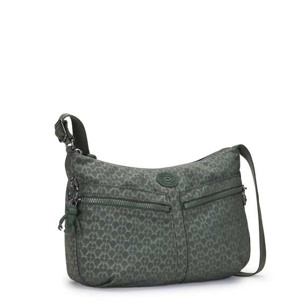 Kipling-Izellah-Medium Crossbody-Sign Green Embosse-12592-F6C