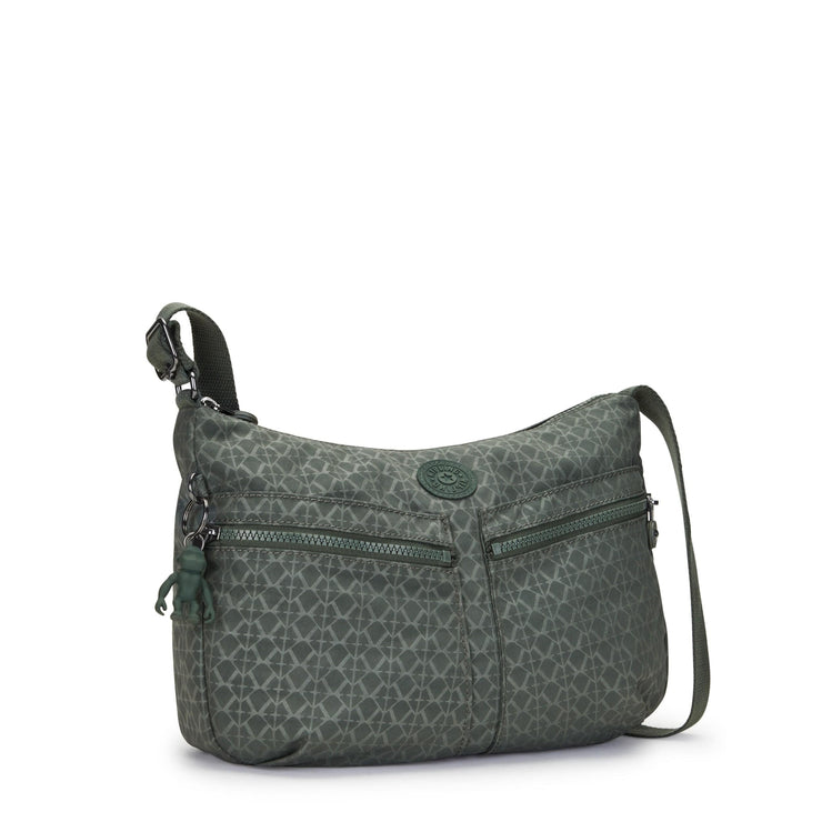 Kipling-Izellah-Medium Crossbody-Sign Green Embosse-12592-F6C