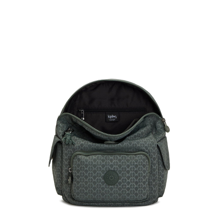 Kipling-City Pack S-Small Backpack-Sign Green Embosse-15641-F6C