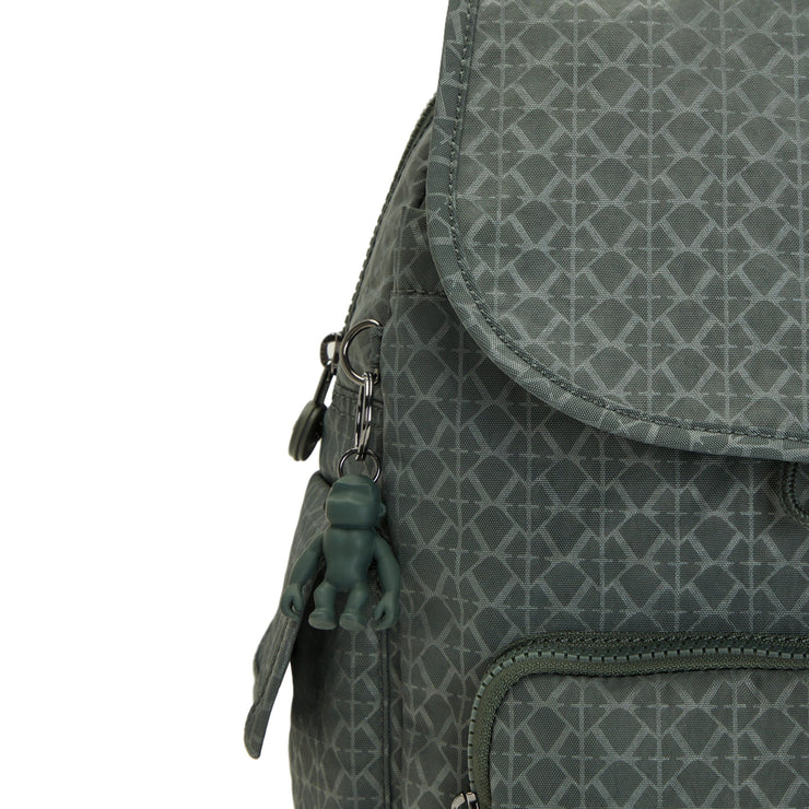 Kipling-City Pack S-Small Backpack-Sign Green Embosse-15641-F6C