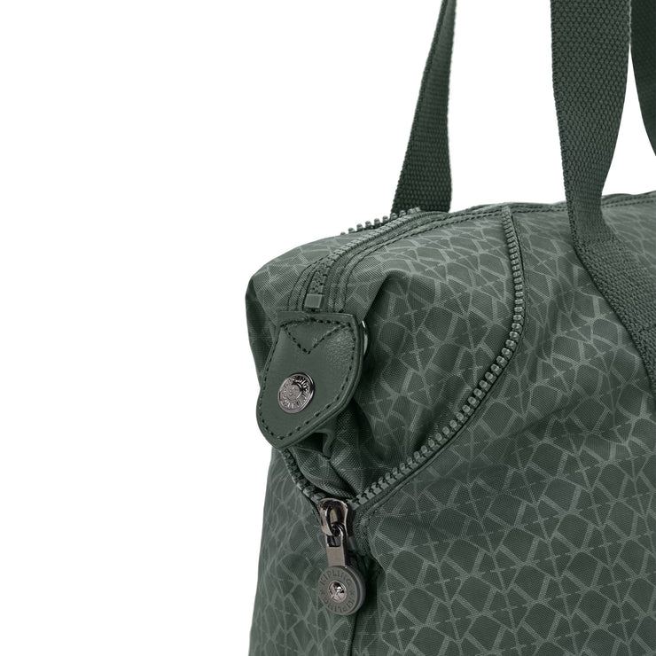 Kipling-Art-Medium Tote-Sign Green Embosse-21091-F6C