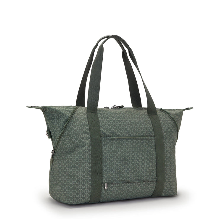 Kipling-Art M-Large Tote-Sign Green Embosse-25748-F6C