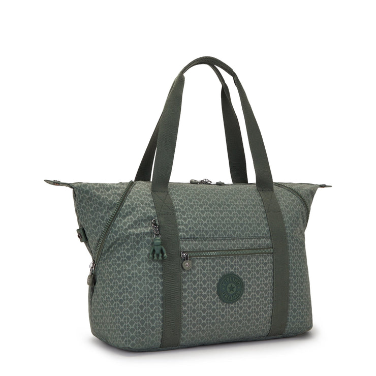 Kipling-Art M-Large Tote-Sign Green Embosse-25748-F6C