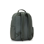 Kipling-Seoul-Large Backpack-Sign Green Embosse-I4034-F6C