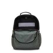 Kipling-Seoul-Large Backpack-Sign Green Embosse-I4034-F6C