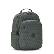 Kipling-Seoul-Large Backpack-Sign Green Embosse-I4034-F6C