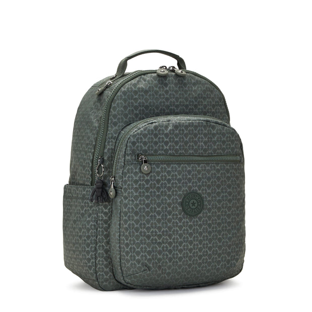 Kipling-Seoul-Large Backpack-Sign Green Embosse-I4034-F6C