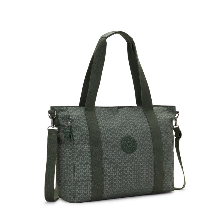 Kipling-Asseni-Large Tote (With Removable Shoulderstrap)-Sign Green Embosse-I5651-F6C